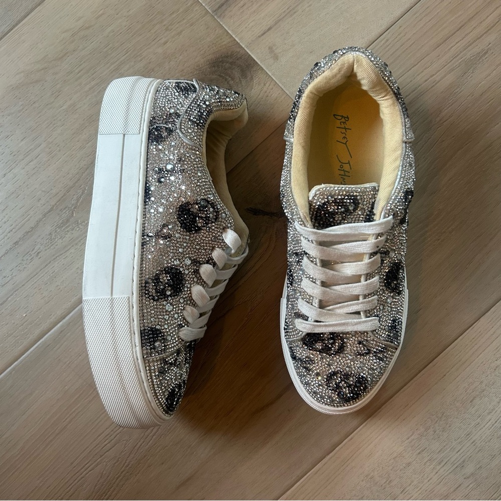 Betsey Johnson Glitter Skull Sneakers